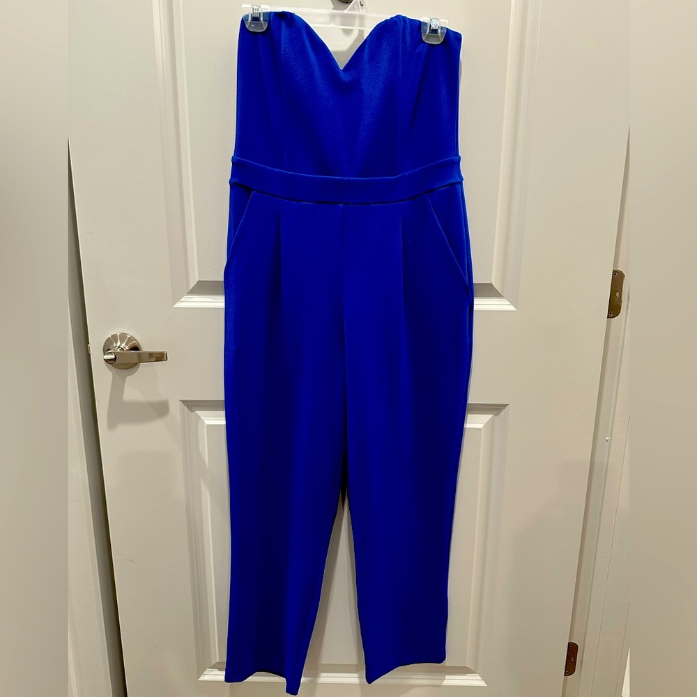 EXPRESS STRAPLESS JUMPSUIT - ROYAL BLUE - SIZE 10